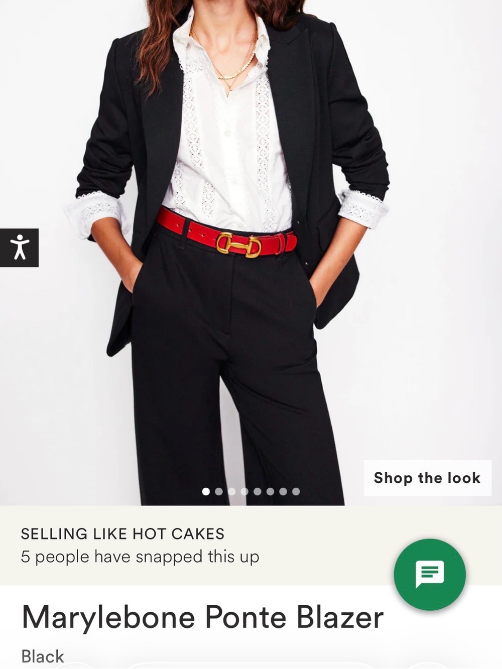 Boden Black Women’s Double-Breasted Blazer
